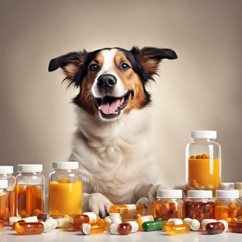 Perro con vitaminas